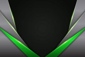 Modern Background Diagonal Overlapped Layer Glowing Green Metallic with Silver vector