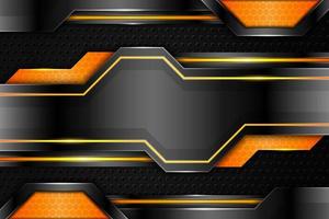 Modern Background Realistic 3D Metallic Glossy Orange and Silver vector