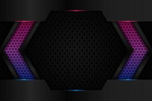 Modern Background Premium Technology with Realistic Hexagon Gradient Blue Pink Pattern vector