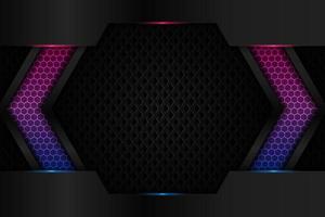 Modern Background Premium Technology with Realistic Hexagon Gradient Blue Pink Pattern vector