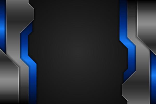 Modern Background Realistic Overlapped Layer Technology Metallic Glossy Blue and Grey