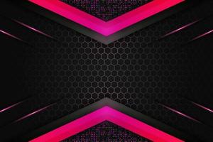 Modern Background Premium Overlapped 3D Hexagon Technology Glowing Gradient Pink Metallic with Glitter vector
