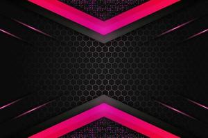 Modern Background Premium Overlapped 3D Hexagon Technology Glowing Gradient Pink Metallic with Glitter vector