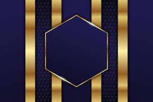 Luxury Background Realistic Metallic Navy with Elegant Shiny Golden Effect vector