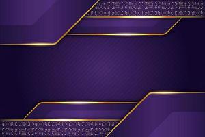 Luxury Background Purple Overlapped Layer with Elegant Glow Golden Effect and Glitter vector