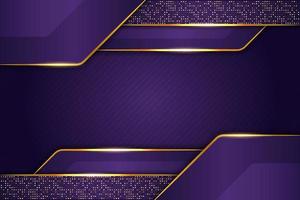 Luxury Background Purple Overlapped Layer with Elegant Glow Golden Effect and Glitter vector