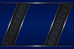 Luxury Background Diagonal Blue Layer with Elegant Golden Glitter vector