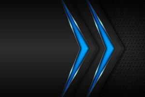 Modern Background Realistic Technology Futuristic Overlapped Arrow Blue with Dark Metallic vector