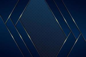 Luxury Background Overlapped Diagonal Blue Layer with Shiny Golden Effect vector