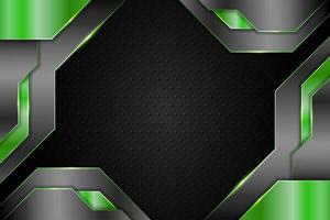 Modern Background Realistic Technology Overlapped Metallic Green and Grey vector