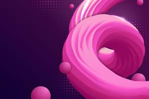 Abstract Fluid Shape Background Dynamic Soft Pink Gradient with Balls vector