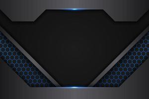 Modern Background Futuristic Technology Glowing Blue Metallic with Hexagon vector