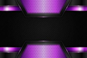 Modern Background Technology Realistic Glossy Hexagonal Metallic Purple and Dark vector