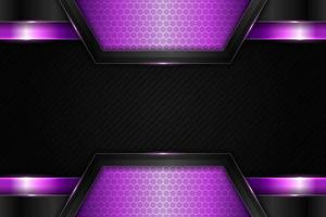 Modern Background Technology Realistic Glossy Hexagonal Metallic Purple and Dark vector