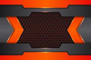 Modern Background Futuristic Technology 3D Realistic Elegant Metallic Glossy Orange vector