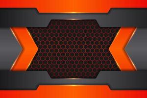 Modern Background Futuristic Technology 3D Realistic Elegant Metallic Glossy Orange vector