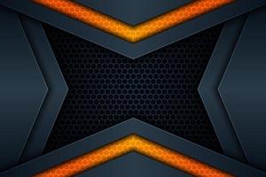 Modern Background Futuristic Technology Overlapped Hexagon Glow Orange vector