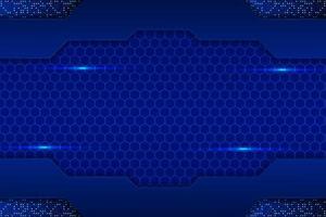 Modern Technology Background Premium Futuristic 3D Shiny Blue Hexagon with Elegant Glitter vector