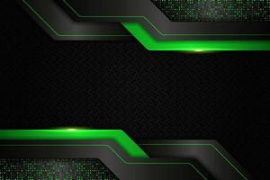 Modern Background Realistic Technology Overlapped Layer Glowing Green Metallic with Glitter Effect vector