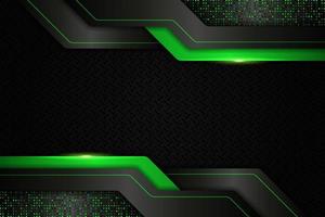 Modern Background Realistic Technology Overlapped Layer Glowing Green Metallic with Glitter Effect vector