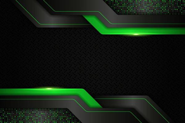 Modern Background Realistic Technology Overlapped Layer Glowing Green Metallic with Glitter Effect
