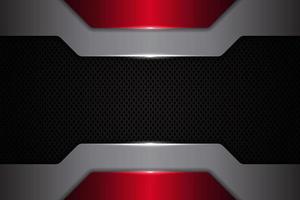 Modern Background Futuristic Technology with Elegant Metallic Hexagonal Glowing Red and Silver vector