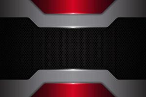 Modern Background Futuristic Technology with Elegant Metallic Hexagonal Glowing Red and Silver vector