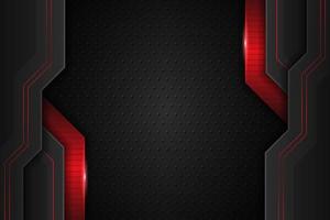 Modern Background Realistic Glossy Metallic Technology Red and Dark vector