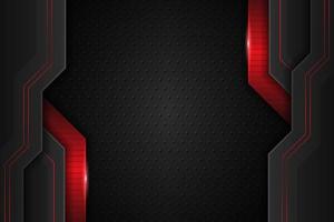 Modern Background Realistic Glossy Metallic Technology Red and Dark vector