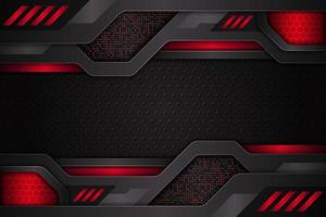 Modern Background Futuristic Technology 3D Overlapped Layer Red with Metallic Grey vector