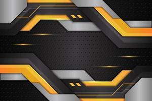 Modern Background Futuristic Technology 3D Realistic Diagonal Yellow Metallic vector