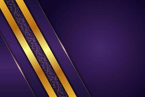 Luxury Background Purple Diagonal Overlapped Layer with Elegant Glow Golden Effect and Glitter vector