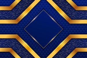 Luxury Background Realistic Geometric Blue with Golden Glitter Shiny Effect vector