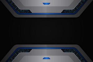 Modern Background Realistic 3D Futuristic Technology Blue with Silver Metallic vector