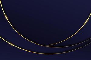 Luxury Background Modern Minimalist Abstract Dynamic Wave Blue with Shiny Golden Line vector