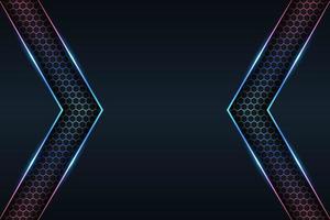 Modern Background Futuristic Technology Colorful Glow Neon with Dark Hexagon Effect vector