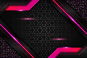 Fondo moderno tecnología realista diagonal brillante degradado rosa metálico con patrón hexagonal vector