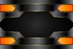 Modern Background Realistic 3D Metallic Technology Glossy Orange and Silver vector