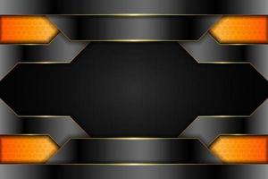 Modern Background Realistic 3D Metallic Technology Glossy Orange and Silver vector