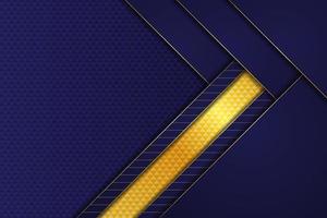 Luxury Background Overlapped Diagonal Shape Navy with Shiny Golden Line Effect vector