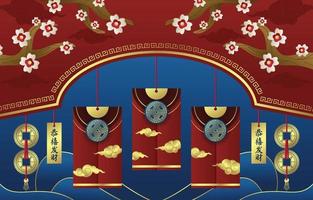 Background of Chinese New Year Red Pocket vector