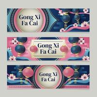 Chinese Lantern Banner Collection vector