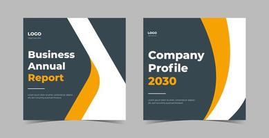 Annual Report and Company Profile Template.Annual Report Social media poster leaflet template design vector