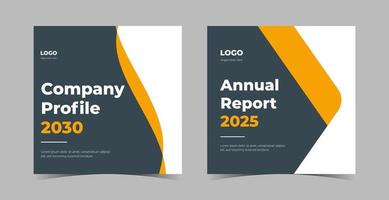 Annual Report and Company Profile Template.Annual Report Social media poster leaflet template design vector