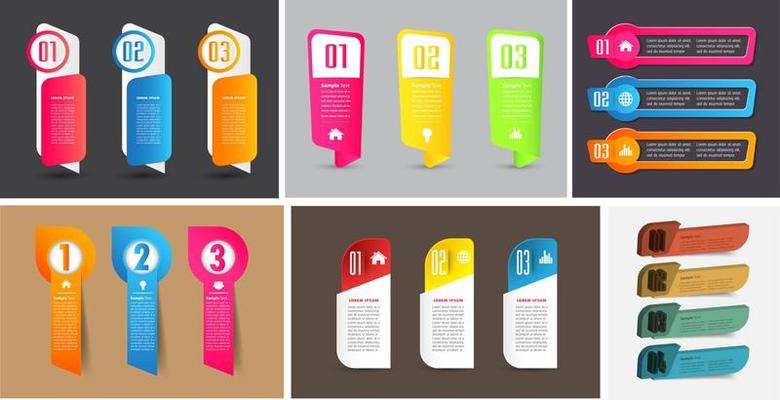 modern text box template, infographics banner