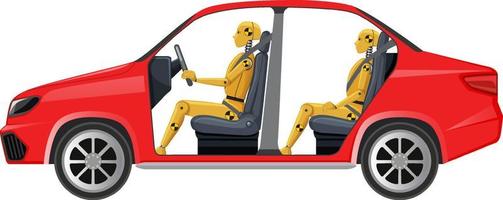 Crash test dummy in a car vector