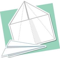 Cohete de origami plegable sobre fondo blanco. vector