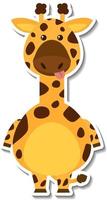 Chubby giraffe animal cartoon sticker vector