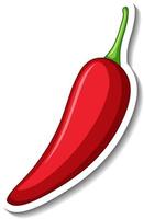 Red chilli cartoon sticker vector