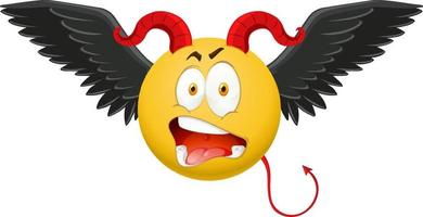 Devil emoticon with facial expression vector